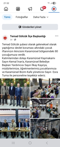 Temad G&ouml;lc&uuml;k şubesi olarak geleneksel olarak yaptığımız devlet koruması altındaki &ccedil;ocuk iftarımzın ikincisini Karam&uuml;rsel b&ouml;lgesindeki 80 &ccedil;ocuğumuza verdik.