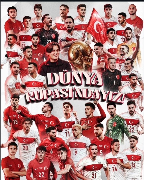 Türk Milli  Futbol Takımına Dünya kupasında başarılar dileriz.