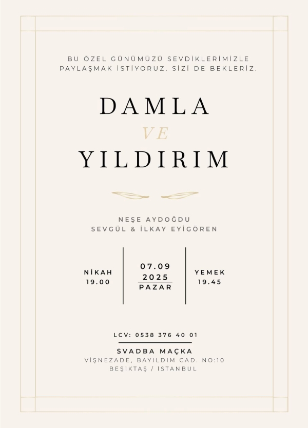 Birlesen elleriniz ve kalpleriniz birbirinden hiç ayrılmasın. Bir hayati tüm güzellikleriyle paylaşmanız dileklerimizle…