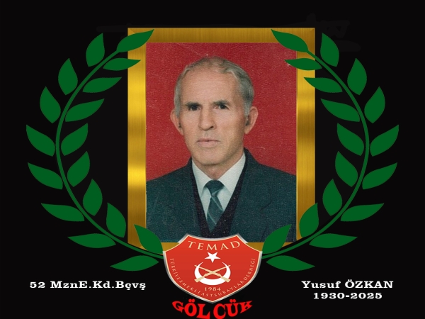 1952 mezunu E.Kd.Bçvş. Yusuf ÖZKAN hakkın rahmetine kavuşmuştur.